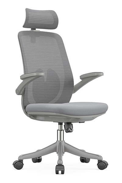 Ofisbazaar Sakura Ergonomik Fileli Yönetici Koltuğu | Başlıklı Ofis ve Çalışma Koltuğu Gri