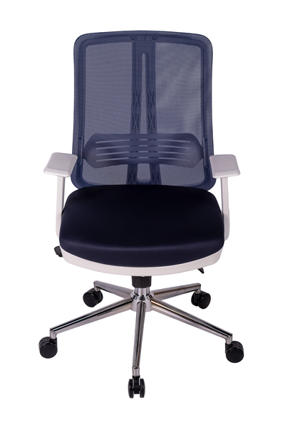 Ofisbazaar UP Beyaz Fileli Çalışma Koltuğu | Ergonomik Şef ve Toplantı Koltuğu Lacivert