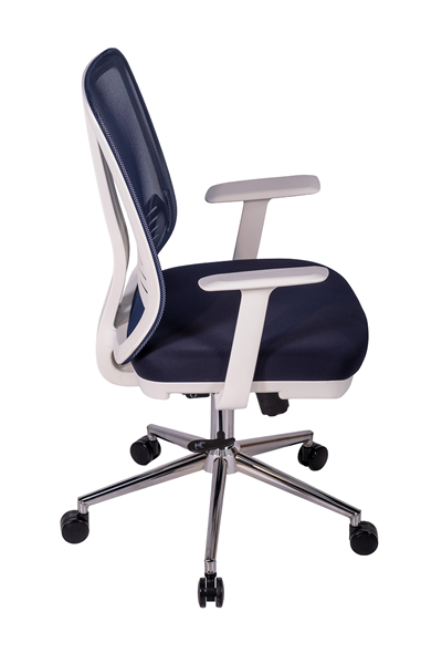 Ofisbazaar UP Beyaz Fileli Çalışma Koltuğu | Ergonomik Şef ve Toplantı Koltuğu Lacivert
