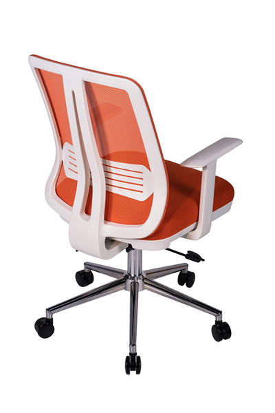 Ofisbazaar UP Beyaz Fileli Çalışma Koltuğu | Ergonomik Şef ve Toplantı Koltuğu Turuncu