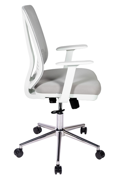 Ofisbazaar UP Beyaz Fileli Çalışma Koltuğu | Ergonomik Şef ve Toplantı Koltuğu Gri 