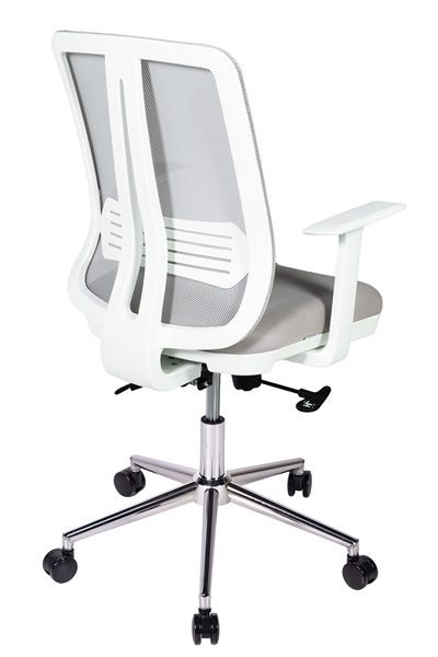 Ofisbazaar UP Beyaz Fileli Çalışma Koltuğu | Ergonomik Şef ve Toplantı Koltuğu Gri 