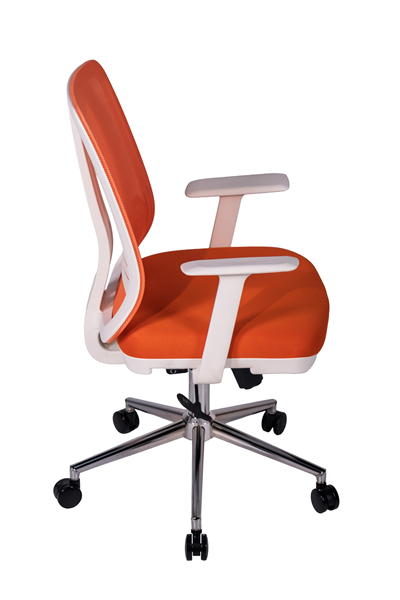 Ofisbazaar UP Beyaz Fileli Çalışma Koltuğu | Ergonomik Şef ve Toplantı Koltuğu Turuncu