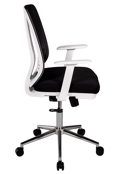 Ofisbazaar UP Beyaz Fileli Çalışma Koltuğu | Ergonomik Şef ve Toplantı Koltuğu Siyah Fileli