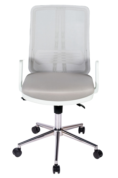 Ofisbazaar UP Beyaz Fileli Çalışma Koltuğu | Ergonomik Şef ve Toplantı Koltuğu Gri 