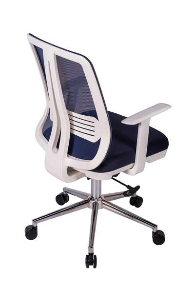 Ofisbazaar UP Beyaz Fileli Çalışma Koltuğu | Ergonomik Şef ve Toplantı Koltuğu Lacivert
