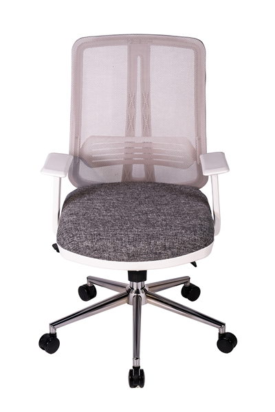 Ofisbazaar UP Beyaz Fileli Çalışma Koltuğu | Ergonomik Şef ve Toplantı Koltuğu Desenli Gri