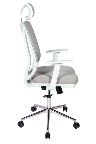 Ofisbazaar UP Beyaz Fileli Yönetici Koltuğu | Ergonomik Başlıklı Ofis Koltuğu Gri 