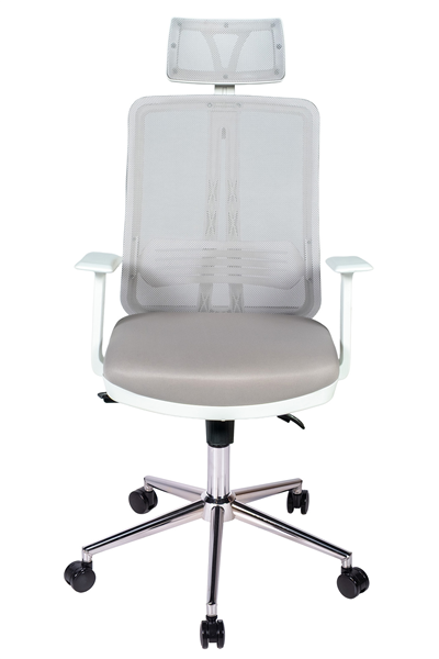 Ofisbazaar UP Beyaz Fileli Yönetici Koltuğu | Ergonomik Başlıklı Ofis Koltuğu Gri 
