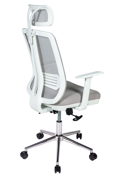 Ofisbazaar UP Beyaz Fileli Yönetici Koltuğu | Ergonomik Başlıklı Ofis Koltuğu Gri 