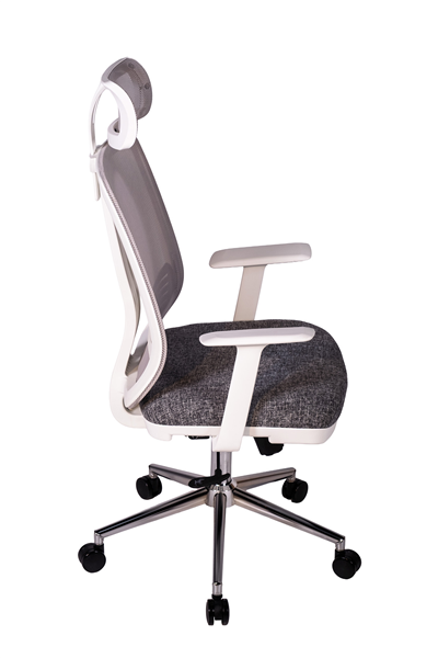 Ofisbazaar UP Beyaz Fileli Yönetici Koltuğu | Ergonomik Başlıklı Ofis Koltuğu Desenli Gri