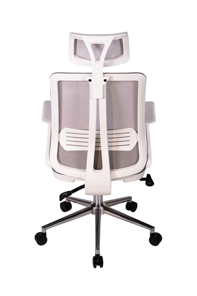 Ofisbazaar UP Beyaz Fileli Yönetici Koltuğu | Ergonomik Başlıklı Ofis Koltuğu Desenli Gri