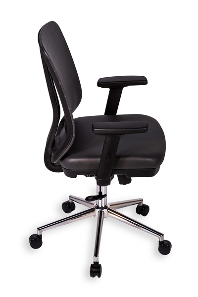 Ofisbazaar UP Deri Çalışma Koltuğu | Ergonomik Şef ve Toplantı Koltuğu Martin 06- Gri Deri