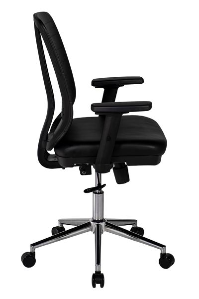 Ofisbazaar UP Deri Çalışma Koltuğu | Ergonomik Şef ve Toplantı Koltuğu Martin 01- Siyah Deri