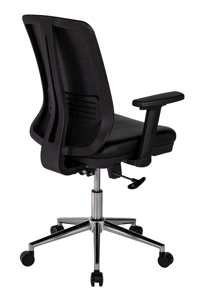 Ofisbazaar UP Deri Çalışma Koltuğu | Ergonomik Şef ve Toplantı Koltuğu Martin 01- Siyah Deri