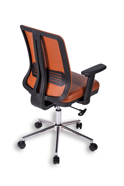 Ofisbazaar UP Deri Çalışma Koltuğu | Ergonomik Şef ve Toplantı Koltuğu Martin09 Kahverengi Deri