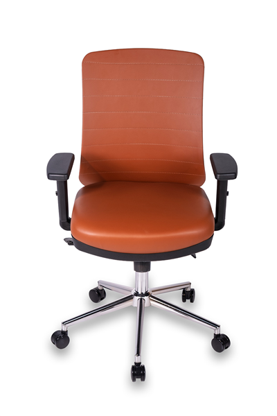 Ofisbazaar UP Deri Çalışma Koltuğu | Ergonomik Şef ve Toplantı Koltuğu Martin09 Kahverengi Deri