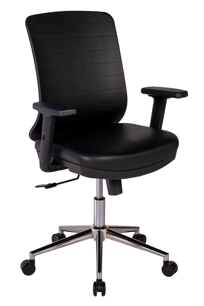 Ofisbazaar UP Deri Çalışma Koltuğu | Ergonomik Şef ve Toplantı Koltuğu Martin 01- Siyah Deri