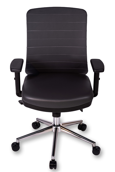 Ofisbazaar UP Deri Çalışma Koltuğu | Ergonomik Şef ve Toplantı Koltuğu Martin 06- Gri Deri