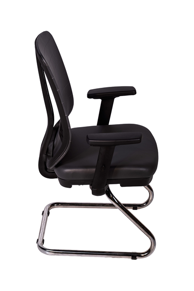Ofisbazaar UP Deri Misafir Koltuğu | Ergonomik Toplantı ve Bekleme Koltuğu Martin 06- Gri Deri