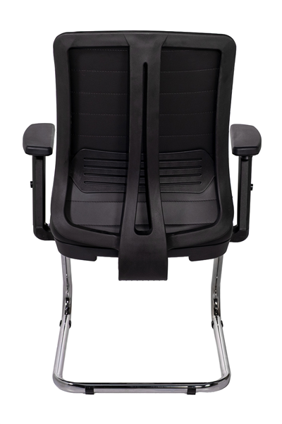 Ofisbazaar UP Deri Misafir Koltuğu | Ergonomik Toplantı ve Bekleme Koltuğu Martin 01- Siyah Deri