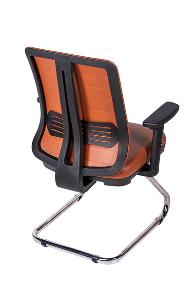 Ofisbazaar UP Deri Misafir Koltuğu | Ergonomik Toplantı ve Bekleme Koltuğu Martin09 Kahverengi Deri