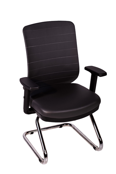 Ofisbazaar UP Deri Misafir Koltuğu | Ergonomik Toplantı ve Bekleme Koltuğu Martin 06- Gri Deri
