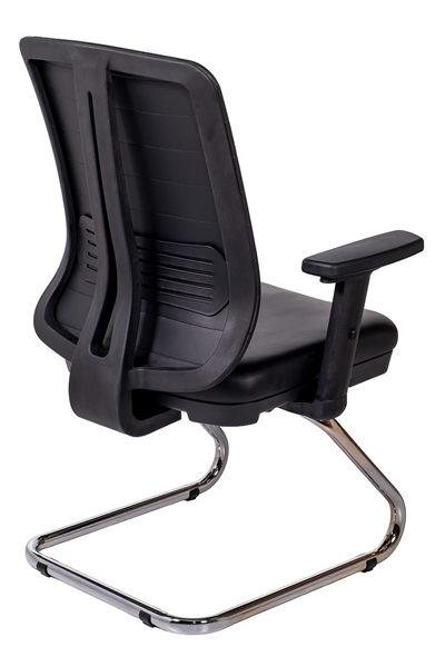 Ofisbazaar UP Deri Misafir Koltuğu | Ergonomik Toplantı ve Bekleme Koltuğu Martin 01- Siyah Deri