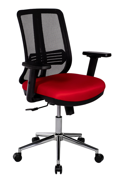 Ofisbazaar UP Fileli Çalışma Koltuğu | Ergonomik Şef ve Toplantı Koltuğu Siyah Fileli / Kırmızı