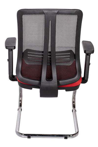 Ofisbazaar UP Fileli Misafir Koltuğu | Ergonomik Toplantı ve Bekleme Koltuğu Siyah Fileli/ Kırmızı 