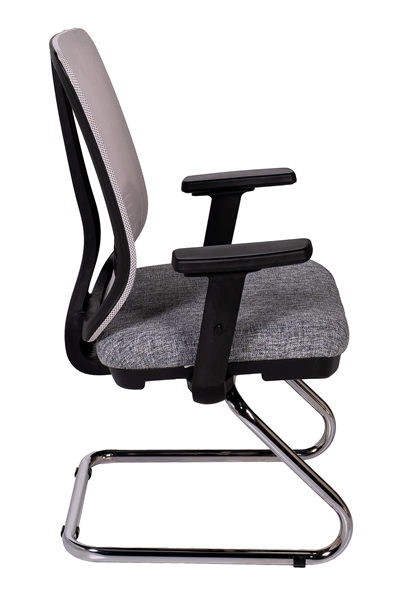 Ofisbazaar UP Fileli Misafir Koltuğu | Ergonomik Toplantı ve Bekleme Koltuğu Gri