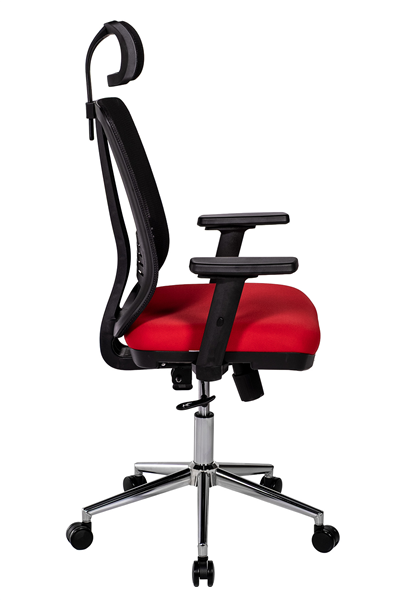 Ofisbazaar UP Fileli Yönetici Koltuğu | Ayarlanabilir Başlıklı Ofis Koltuğu Siyah Fileli/ Kırmızı 