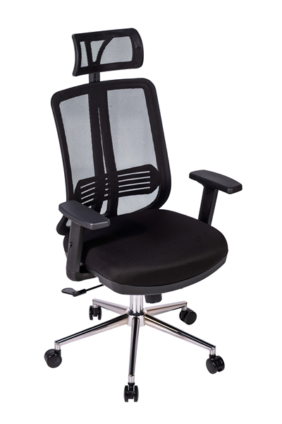 Ofisbazaar UP Fileli Yönetici Koltuğu | Ayarlanabilir Başlıklı Ofis Koltuğu Siyah Fileli