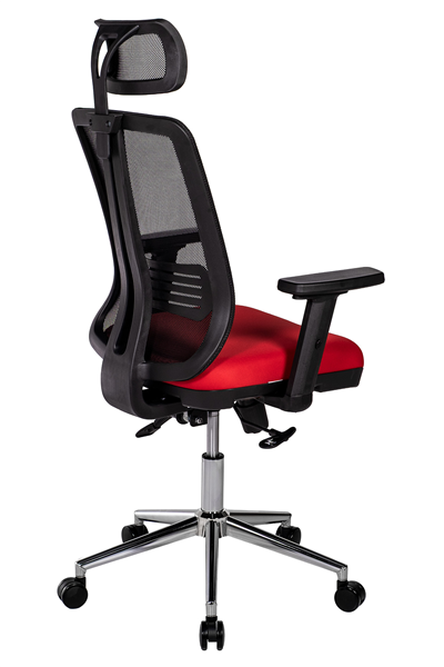 Ofisbazaar UP Fileli Yönetici Koltuğu | Ayarlanabilir Başlıklı Ofis Koltuğu Siyah Fileli/ Kırmızı 