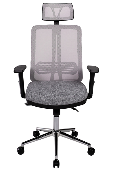 Ofisbazaar UP Fileli Yönetici Koltuğu | Ayarlanabilir Başlıklı Ofis Koltuğu Gri