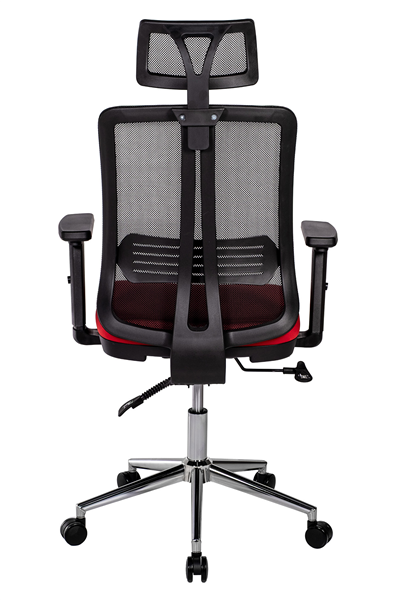 Ofisbazaar UP Fileli Yönetici Koltuğu | Ayarlanabilir Başlıklı Ofis Koltuğu Siyah Fileli/ Kırmızı 
