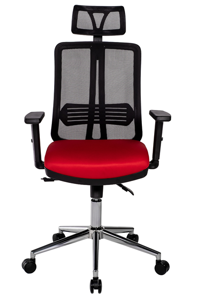 Ofisbazaar UP Fileli Yönetici Koltuğu | Ayarlanabilir Başlıklı Ofis Koltuğu Siyah Fileli/ Kırmızı 