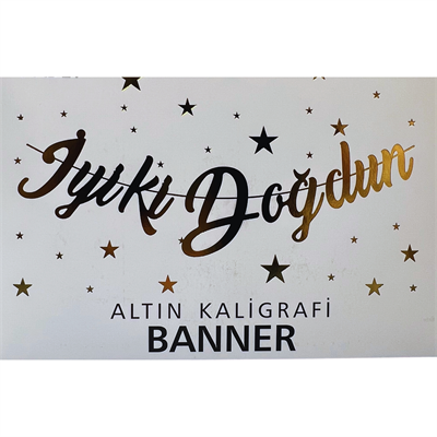 Gold İyi Ki Doğdun Kaligrafi Banner
