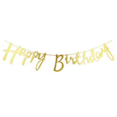 Gold Happy Birthday Kaligrafi Banner