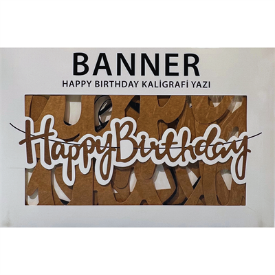 Kraft Happy Birthday Kaligrafi Banner