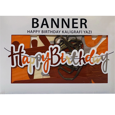 Retro Happy Birthday Kaligrafi Banner
