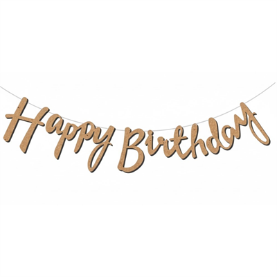Kraft Happy Birthday Kaligrafi Banner