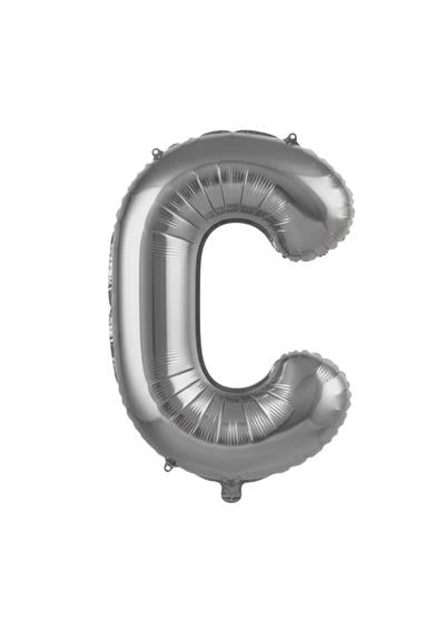 Harf Folyo Balon C Harfi Gümüş 40'' / 100 cm