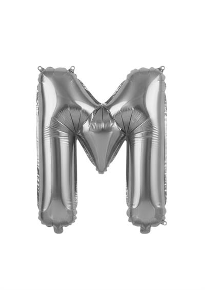 Harf Folyo Balon M Harfi Gümüş 40'' / 100 cm