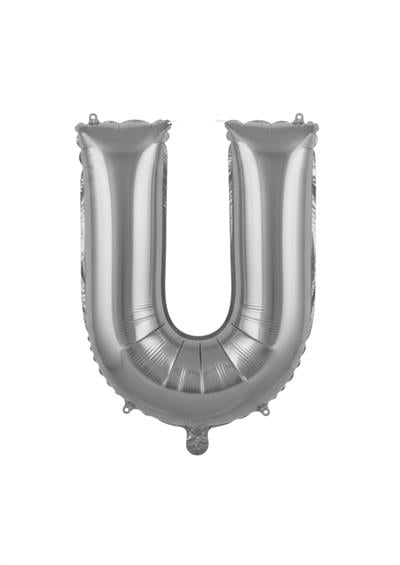 Harf Folyo Balon U Harfi Gümüş 40'' / 100 cm