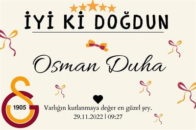 Kişiselleştirilebilir Galatasaray Temalı Doğum Günü Duvar Örtüsü