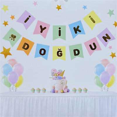 Makaron Zemin Gold Varaklı İyi Ki Doğdun Banner