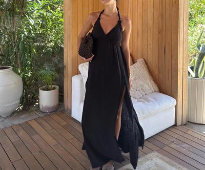 İthal Müslin EYM Siyah Breeze Elbise 
