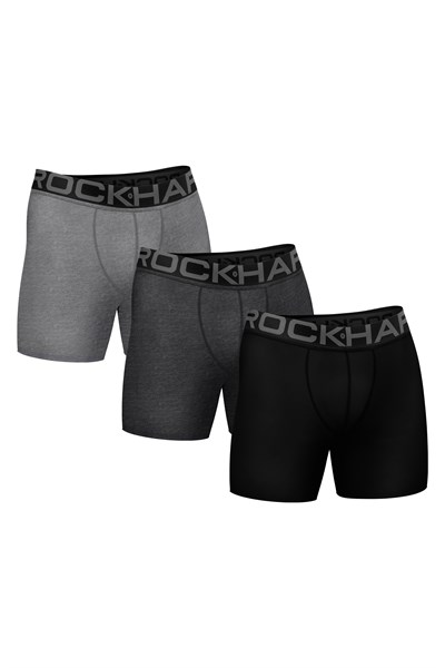 ERKEK-ÇAMAŞIR -  Pamuklu Bel Lastikli Düz BOXER 3lü   Paket