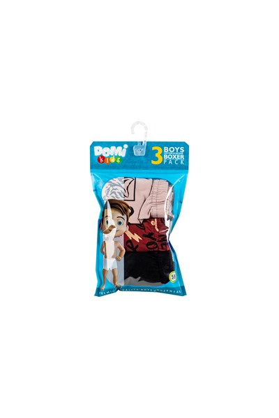 ERKEK ÇOCUK - Pamuklu Renkli Baskılı  BOXER 3lü Paket